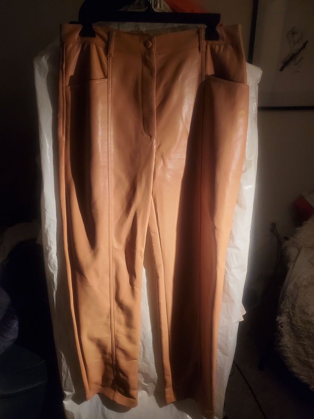 Wilfred Vegan Leather Melina Chesnut High-Rise Pants